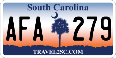 SC license plate AFA279