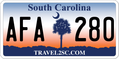 SC license plate AFA280