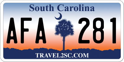 SC license plate AFA281