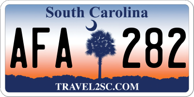 SC license plate AFA282
