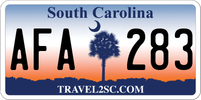 SC license plate AFA283