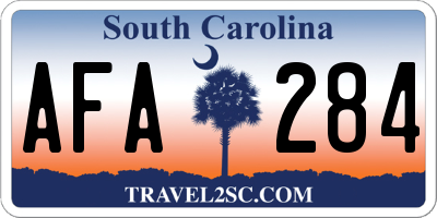 SC license plate AFA284