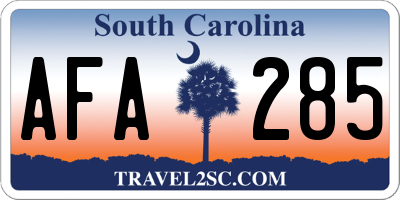SC license plate AFA285