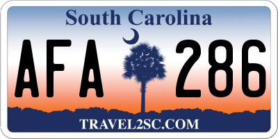 SC license plate AFA286