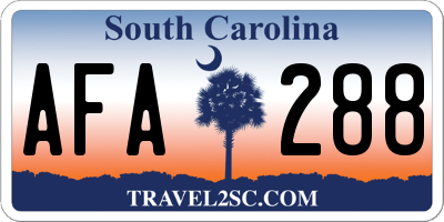 SC license plate AFA288