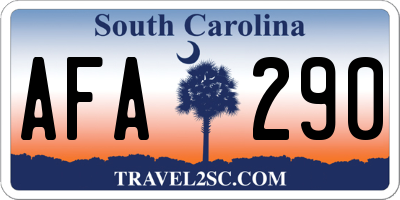 SC license plate AFA290