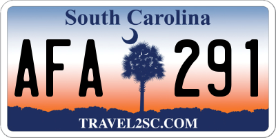 SC license plate AFA291
