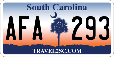 SC license plate AFA293