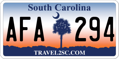 SC license plate AFA294