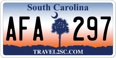 SC license plate AFA297