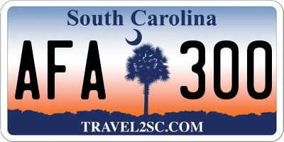 SC license plate AFA300