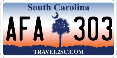 SC license plate AFA303