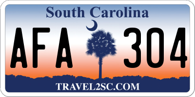 SC license plate AFA304