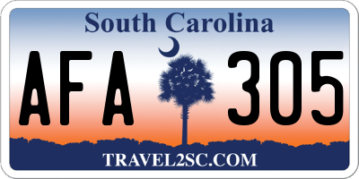 SC license plate AFA305