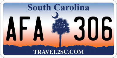 SC license plate AFA306