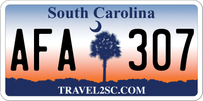 SC license plate AFA307