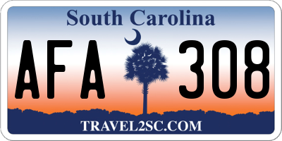 SC license plate AFA308