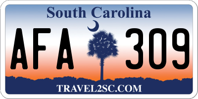SC license plate AFA309