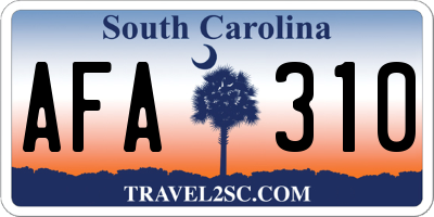 SC license plate AFA310