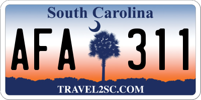 SC license plate AFA311