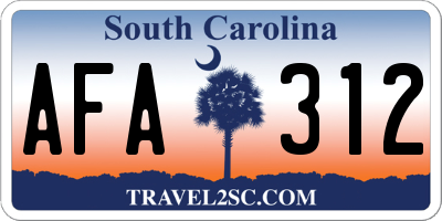 SC license plate AFA312