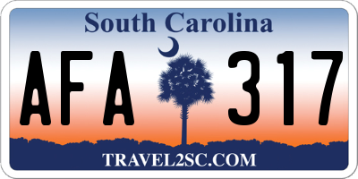 SC license plate AFA317