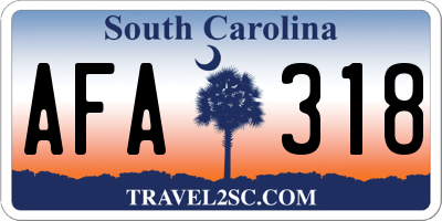 SC license plate AFA318