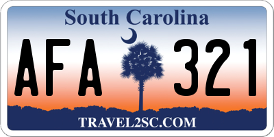 SC license plate AFA321