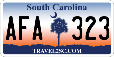 SC license plate AFA323