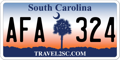 SC license plate AFA324