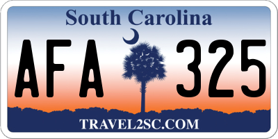 SC license plate AFA325