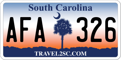 SC license plate AFA326