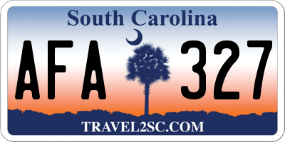 SC license plate AFA327