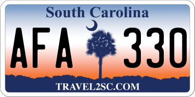 SC license plate AFA330