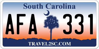 SC license plate AFA331