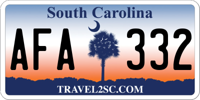 SC license plate AFA332