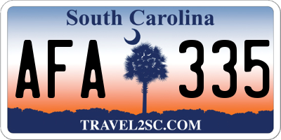 SC license plate AFA335