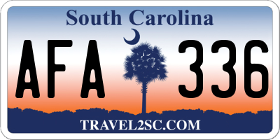 SC license plate AFA336