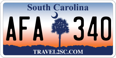 SC license plate AFA340