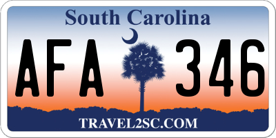 SC license plate AFA346