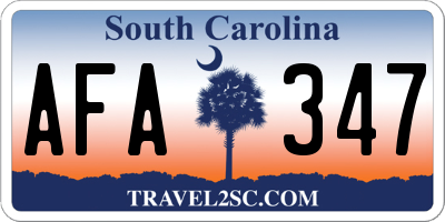 SC license plate AFA347