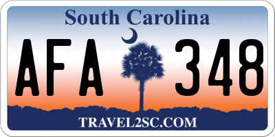 SC license plate AFA348