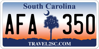 SC license plate AFA350
