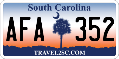 SC license plate AFA352