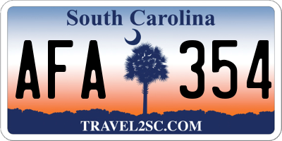 SC license plate AFA354