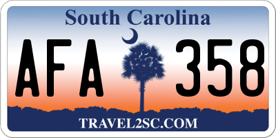 SC license plate AFA358