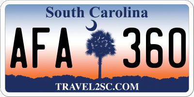 SC license plate AFA360