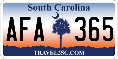 SC license plate AFA365