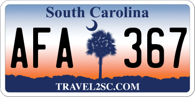 SC license plate AFA367