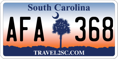 SC license plate AFA368